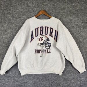 Vintage Auburn Sweatshirt Football Adults XL Light Gray Heather Pullover